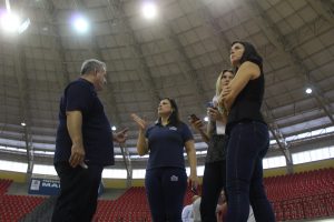 Secretário Municipal de Esportes e Lazer, Eduardo Nascimento, recebe organizadores do evento.